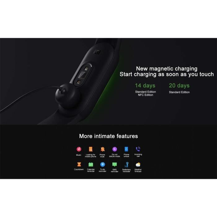 Xiaomi Mi Band bracelet fréquence cardiaque fitness tracker