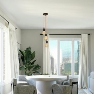 Lot De 4 Douilles E27 Avec Interrupteur Et Câble 3.5m - Prise EU, Anneau Vis, Idéal Suspension Lampe Chambre, Salon, Balcon, Salle à Manger