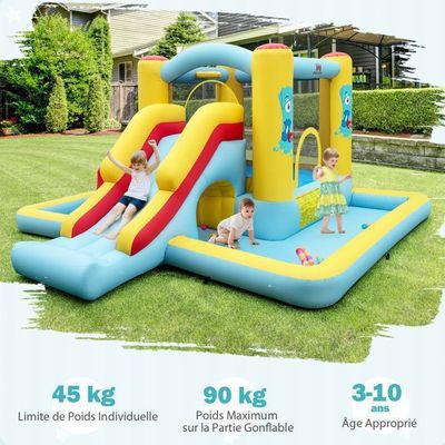 Costway Château Gonflable Avec Toboggan Pour Fête D'enfants, Jeux D Interieur Exterieur 0736542269666 Costway Château Gonflable Avec Toboggan Pour Fête D'enfants, Jeux D Interieur Exterieur 0736542269666