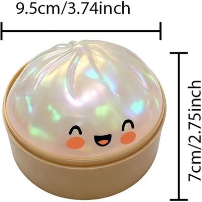 Géant Squishy Ravioli Pailleté – Boulette Bao Anti-stress Avec Panier Vapeur