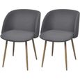 #29414 2 x Chaises de salle à manger Professionnel - Chaise de cuisine Chaise Scandinave - Gris foncé Tissu Parfait-0