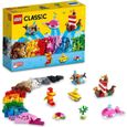 LEGO® 11018 Classic Jeux Créatifs Dans L’Océan, Boite de Briques, 6 Modèles Miniatures de Bateau, Sous-Marin, Baleine-0