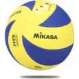 MIKASA Ballon de volley-ball enfant MVA 123 SL - Taille 5 - Bleu et jaune-0