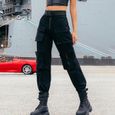 PANTACOURT Pantalon cargo pour femme Vêtements de travail Sécurité combat Cargo complet à 6 poches Noir-0