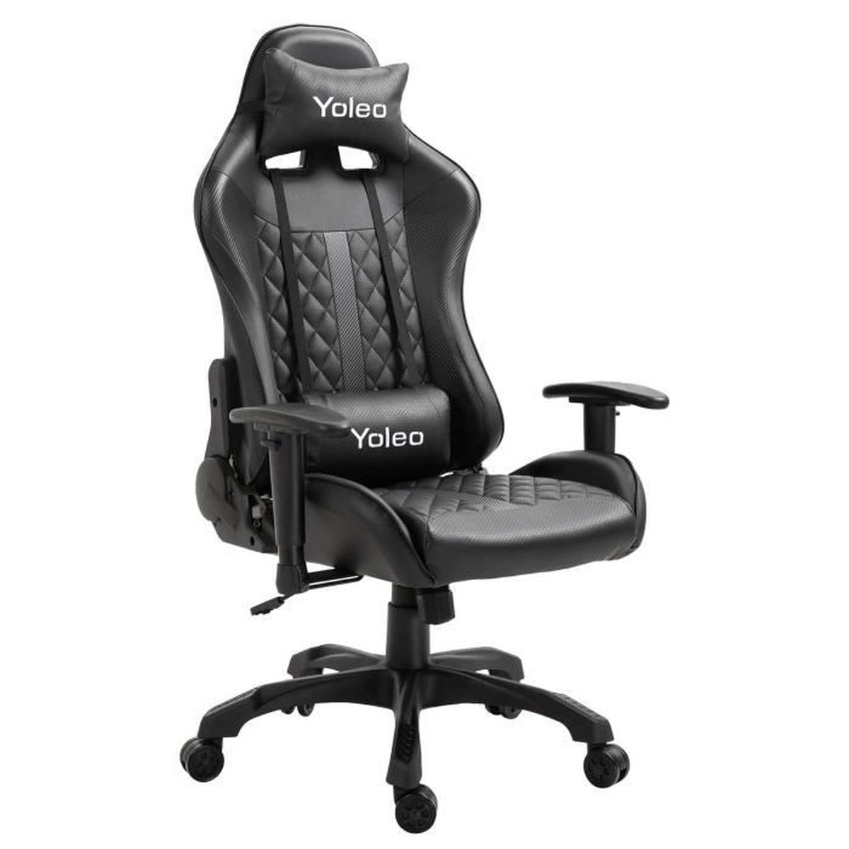 Yoleo Chaise De Bureau Gaming Ergonomique 122 130cm Chaise Gaming Bureau Gamer Repose Pieds Support Lombaire Inclinable 135 Noir Prix Pas Cher Cdiscount