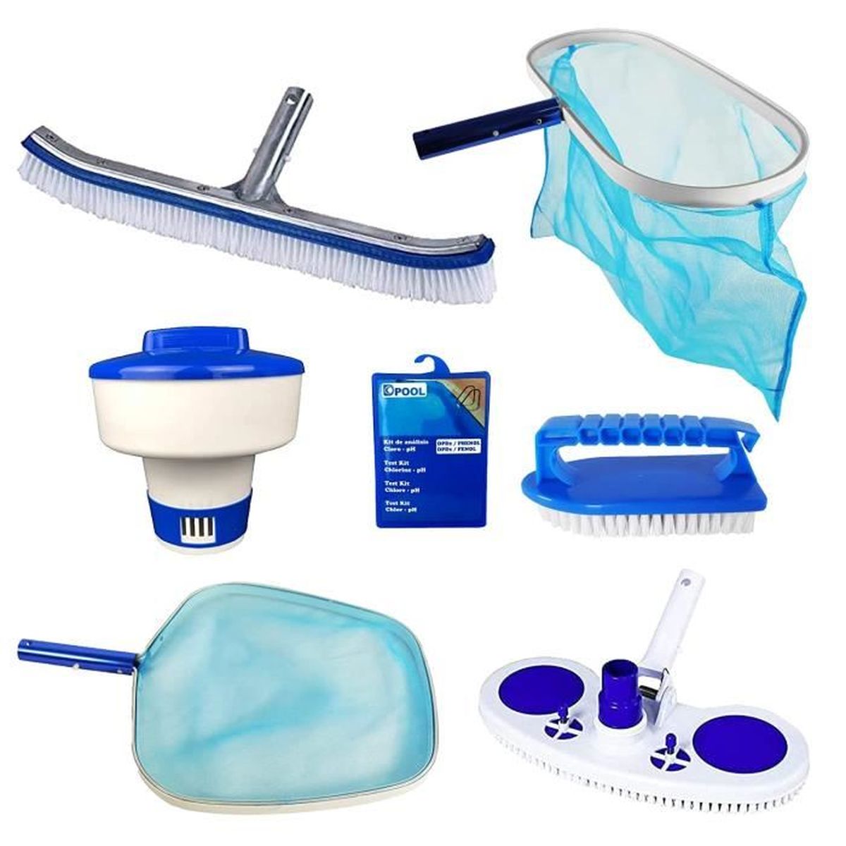 Kit d'accessoires de piscine Premium 12 - 7 pièces brosse épuisette ...
