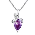 Magnifique Collier Cristal Améthyste Baigné dans l'OR Blanc. Livré avec Ecrin. Cadeau femme idéal Noël. Fête des mères. 2SPLENDID®