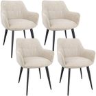 WAFTING Lot de 4 Chaises de Salle à Manger, Chaises de Cuisine, Fauteuil Rembourrée en Velours, Pieds en Métal, Kaki
