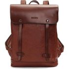BRAND Sac à Dos Cartable PU Cuir Vintage Homme Femme Voyage Ecole Brun