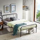 H.J WEDOO Lit Double en métal Design Cadre de lit 140x190cm-Noir