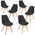 Mc Haus · Lena Noire x6 · Lot 6 chaises blanches pour la salle à manger, le salon, le bureau ou la terrasse, style scandinave