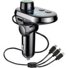 Transmetteurs FM sans fil Bluetooth 5.0 Qumox 3 EN 1 Kit main libre voiture avec câble de charge pour iPhone Android