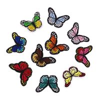 10 Pcs Patch Broderie Ecusson à Coudre Sticker Forme de Papillon Diy pour Chapeau Vêtement T-shirt Jeans Veste Jupe 6.7 * 4.7cm