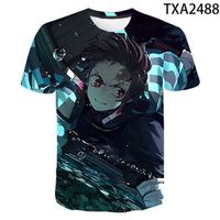 T-shirt imprimé bricolage,2021 nouveau démon Slayer T-shirt Anime t-shirts hommes femmes enfants Streetwear Cool 3D imprimé hauts d