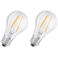OSRAM Lot de 2 Ampoules LED E27 standard claire 6W équivalent à 60W blanc chaud