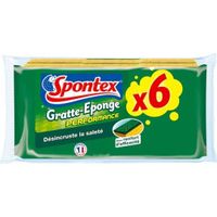 Gratte-éponge performance SPONTEX le paquet de 6