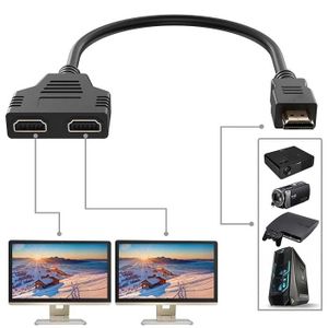 SENGKOB Câble adaptateur répartiteur HDMI 1080p vers double HDMI femelle,  prend en charge deux téléviseurs en même temps
