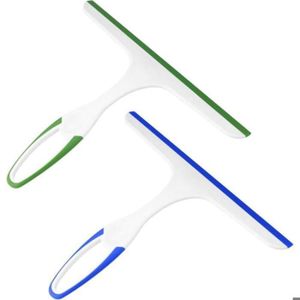 Lot De 2 Mini Raclettes De Douche - Lame Silicone, Pour Vitres, Miroirs, Carrelage, Voiture, Salle De Bain