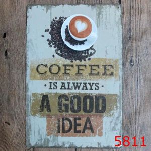 Un Bon Idee Cafe Signe D Etain Metallique Peinture Tin Signe Bar Achat Vente Objet Decoration Murale Cdiscount