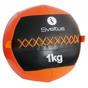 MEDECINE BALL Wall ball 1 kg - SVELTUS - Orange - Musculation bras et jambes - Absorption des chocs - Bonne prise en main