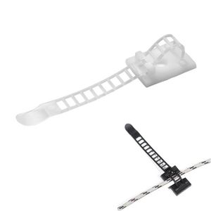 GOULOTTE - CACHE FIL ZADAWERK® Serre-câble autocollant avec des vis – blanc – 50 pièces - plastique