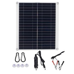 Kit photovoltaïque avec panneau solaire 50W 12V Batterie 24Ah AGM 4mmq câbles en