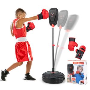 Punching ball sur pied 90a130cm avec gants 