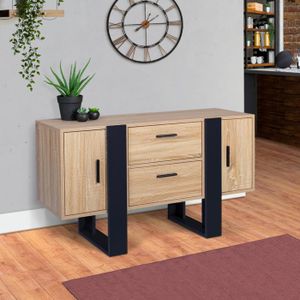 IDMARKET Buffet bas 105 cm PHOENIX bois et noir