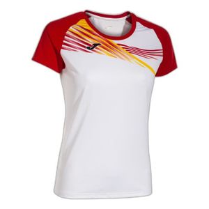 MAILLOT DE RUNNING Maillot de running femme Joma Elite X - blanc et rouge - manches courtes respirantes