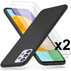 COQUE - BUMPER COQUE GALAXY A32 5G SAMSUNG + 2X VITRE VERRE TREMPE housse silicone noir