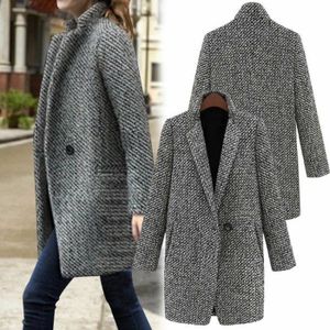 Vêtements Vêtements femme Vestes et manteaux Manteau manches courtes pour femme tricoté main au crochet laine épaisse bordeaux et gris 