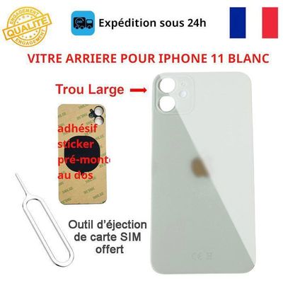 Vitre Arrière + Adhésif Pour IPhone XR - Cadre De Rechange Avec "big Hole", Fabriqué En France