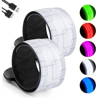 EuAcesry Brassard LED Rechargeable – Lot De 2 Bandes Réfléchissantes Pour Bras, Poignet, Cheville – Course, Vélo, Camping