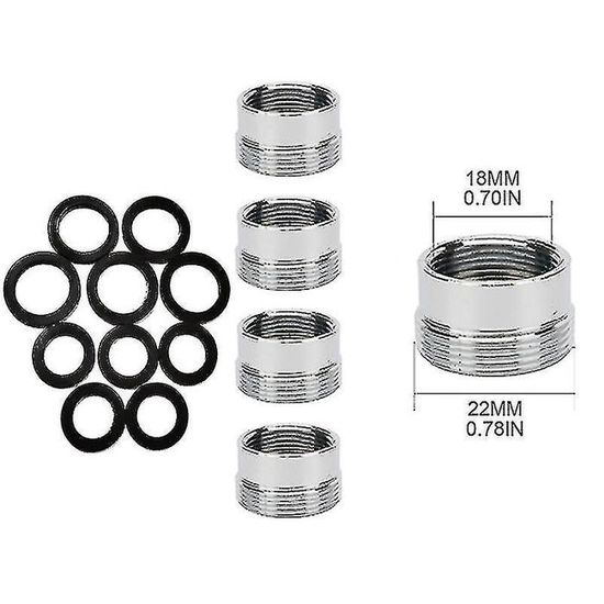 2 Pièces Métal Adaptateur Robinet Cuisine, Anti-usure Filetage Mâle Aérateur Connecteur Tuyaux Flexible (M18-M22, Standard