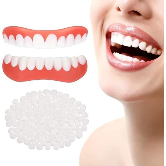 Prothèses dentaires cosmétiques blanches, prothèses temporaires de