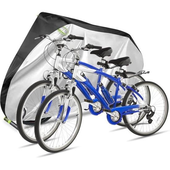 Housse de vélo d'extérieur imperméable pour 2 ou 3 vélos – 210D robuste  Ripstop Housse de vélo avec bandes réfléchissantes – Anti-poussière, pluie,  neige, UV pour vélo de montagne et vélo hybride 