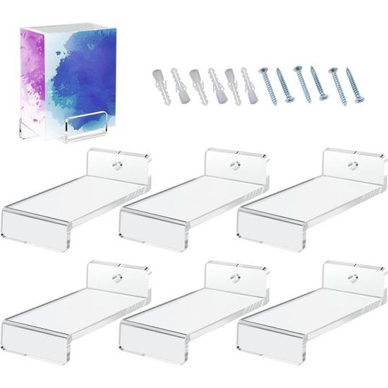 6 Pack étagères Flottantes en Acrylique, WOVTE Transparent étagère en