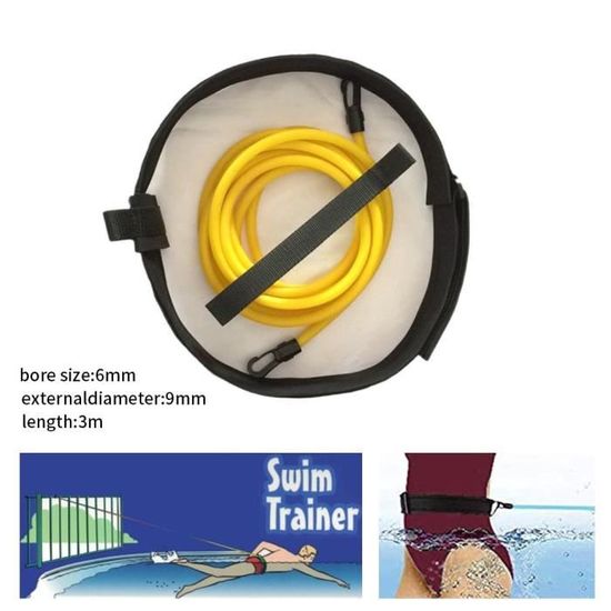 Ceinture De Natation Parachute - Entraînement Résistance Pour Débutants, Rouge Et Noir En Nylon