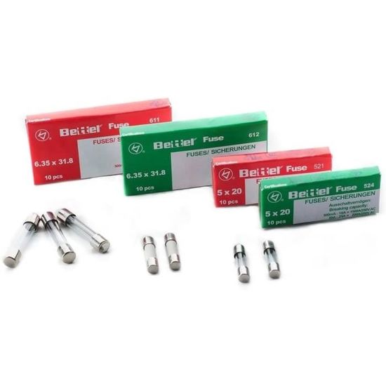 Pack De 10 Fusibles Verre 8A Lents - 6,3x32mm 250V TYP612