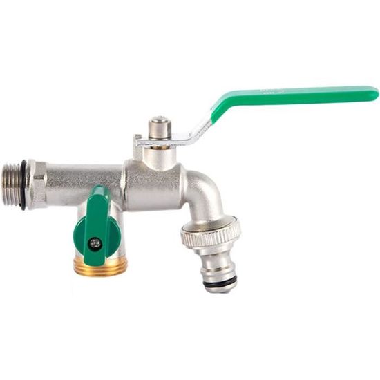 Robinet Jardin Double Sortie Laiton 1/2