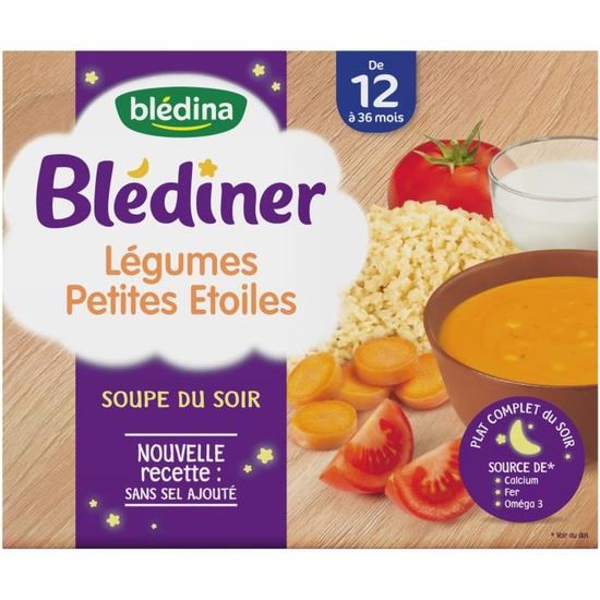 Blédina Blédiner soupe du soir douceur de légumes petites etoiles