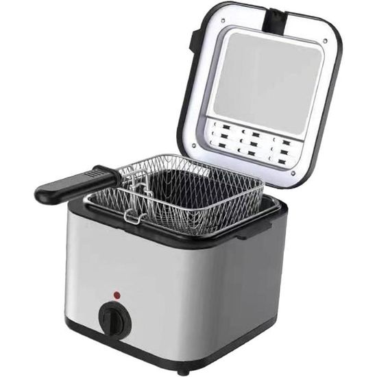 Friteuse Électrique,Profonde 6L En Acier Inoxydable,Avec Indicateur LED