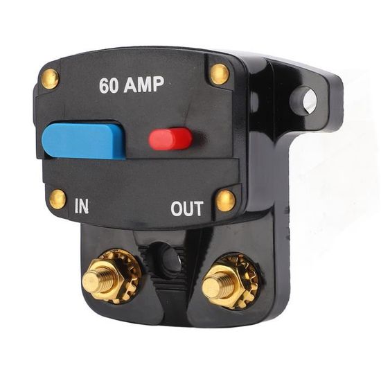 12V DC 40A Inverseur de fusible de réinitialisation de disjoncteur - Pour circuit d'appareil électrique stéréo de voiture ou de grande voiture