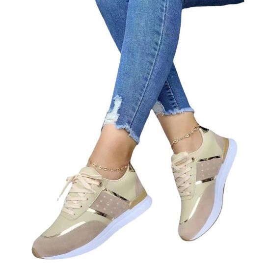 CHAUSSURES FEMME PLATEFORME de Sport Baskets Semelle Compensée Chunky