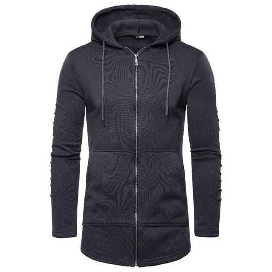 Manteau D'hiver Homme Mince à Capuche - Long Moyen, Coton Décontracté, Style Aviation, Grande Taille
