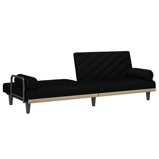 Canapé-lit Convertible VidaXL Noir – Tissu, Avec Accoudoirs – Canapé De Jour Pliant