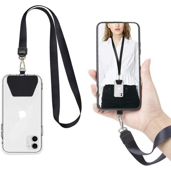 Dragonnes Pour Téléphone Lot De 2 - Cordon Tour De Cou/bandoulière, Compatible Avec étuis, Cuir Et Nylon