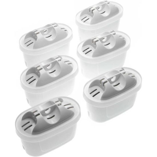 Aqua Optia Liscia Carafe Filtrante et 6 Cartouche Filtrantes Evolve 30 Jours, Capacité 2,5