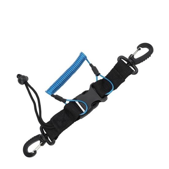 2 Sanglons Longe Plongée SilverChry – Nylon, Clips Rapide – Pour Plongée, Apnée, Photo Sous-Marine – Équipement De Sécurité