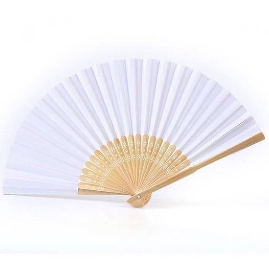 Éventail Pliable Traditionnel Chinois Avec Pompons - Motifs Fleurs/papillons, Bois Et Soie, 21 Cm